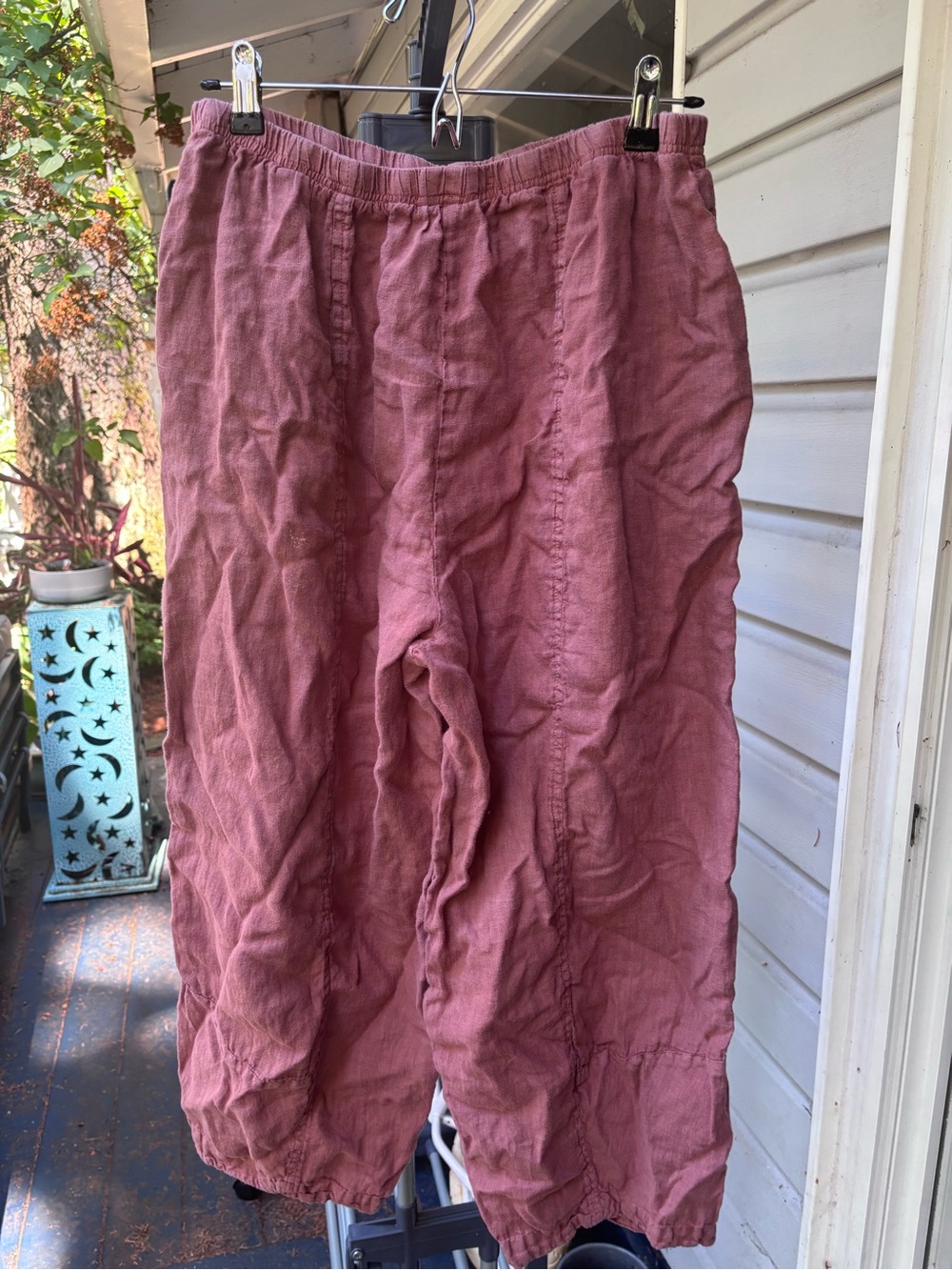 cut loose Rose-Tone Wide Leg 100% linen Pants